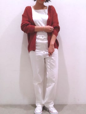 「Auntie Rosa Holiday（アンティローザホリデー）のアイテム（Tシャツ/カットソー）」を使った、ももよさん（レディース・160cm）の夏コーディネート