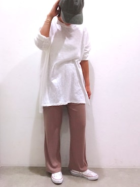 「Auntie Rosa Holiday（アンティローザホリデー）のアイテム（その他パンツ）」を使った、ももよさん（レディース・160cm）の夏コーディネート