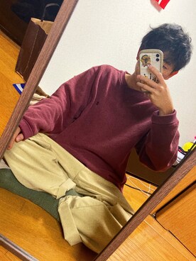 「アイテム（ソックス/靴下、グリーン系）」を使った、【おかじゃわ】+理学療法士さん（メンズ・171cm）の冬コーディネート