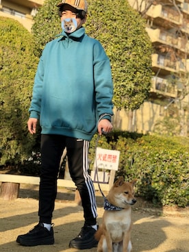 「バーバリー」｜「アイテム（キャップ）」を使った、あっちゃんぷりけさん（メンズ・175cm）の冬コーディネート