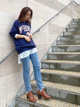 長谷千沙さん（レディース・159cm）の秋コーディネート