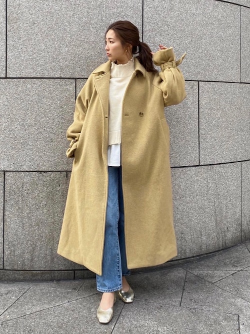 Ungrid長谷千沙さんのステンカラーコートを使ったコーディネート Zozotown