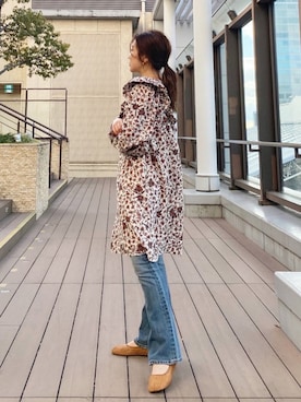 「ボタニカル」｜「アイテム（ワンピース）」を使った、長谷千沙さん（レディース・159cm）の冬コーディネート