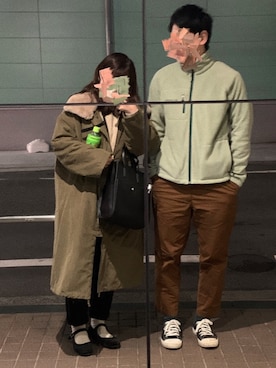 「SVEC（シュベック）のカンフーシューズ kung fu Shoes / ストラップパンプス（バレエシューズ）」を使った、YURIさん（レディース・154cm）の冬コーディネート