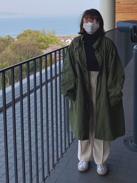 「ジャーマントレーナー」｜「アイテム（モッズコート）」を使った、YURIさん（レディース・154cm）の春コーディネート