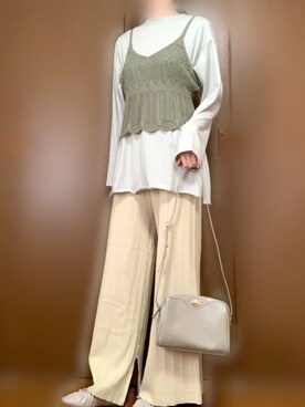 「アイテム（パンプス、グレー系）」を使った、ちぃ*さん（レディース・167cm）の春コーディネート