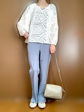 「アイテム（パンプス、グレー系）」を使った、ちぃ*さん（レディース・167cm）の春コーディネート