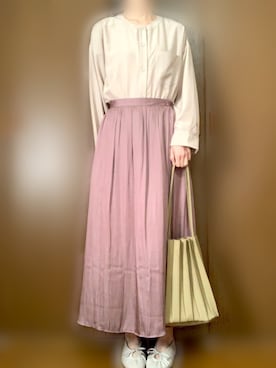 「アイテム（パンプス、グレー系）」を使った、ちぃ*さん（レディース・167cm）の春コーディネート