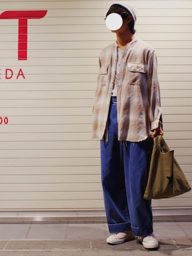 「CONVERSE TOKYO（コンバーストウキョウ）のアイテム（トートバッグ）」を使った、yuuさん（メンズ・178cm）の秋コーディネート