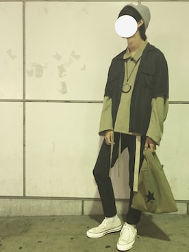 「CONVERSE TOKYO（コンバーストウキョウ）のアイテム（トートバッグ）」を使った、yuuさん（メンズ・178cm）の秋コーディネート