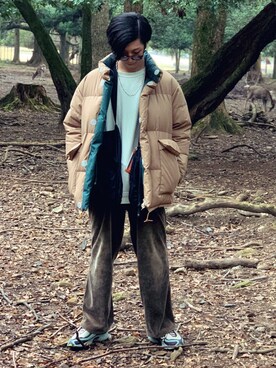「BASISBROEK（バシスブルック）のアイテム（ステンカラーコート）」を使った、yuuさん（メンズ・178cm）の冬コーディネート