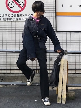 「OLD PARK（オールドパーク）のアイテム（バッグ）」を使った、yuuさん（メンズ・178cm）の冬コーディネート