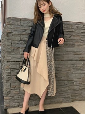 「CECIL McBEE（セシルマクビー）のアイテム（ジャケット/アウター）」を使った、cecilmcbee_staffさん（レディース・156cm）の春コーディネート