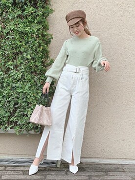 「CECIL McBEE（セシルマクビー）のアイテム（帽子）」を使った、cecilmcbee_staffさん（レディース・156cm）の春コーディネート