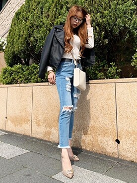 「CECIL McBEE（セシルマクビー）のアイテム（ジャケット/アウター）」を使った、cecilmcbee_staffさん（レディース・160cm）の春コーディネート