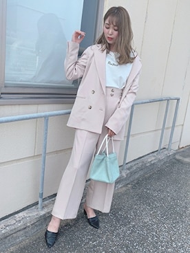 「アイテム（ハンドバッグ、グリーン系）」を使った、cecilmcbee_staffさん（レディース・156cm）の春コーディネート