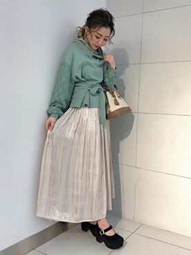 「CECIL McBEE（セシルマクビー）のアイテム（スカート）」を使った、cecilmcbee_staffさん（レディース・152cm）の春コーディネート