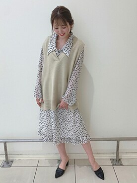 「CECIL McBEE（セシルマクビー）のアイテム（トップス）」を使った、cecilmcbee_staffさん（レディース・156cm）の春コーディネート