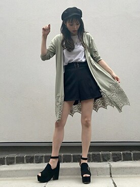 「CECIL McBEE（セシルマクビー）のアイテム（帽子）」を使った、cecilmcbee_staffさん（レディース・167cm）の春コーディネート