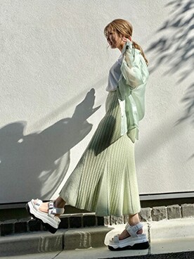 「CECIL McBEE（セシルマクビー）のアイテム（サンダル）」を使った、cecilmcbee_staffさん（レディース・155cm）の春コーディネート