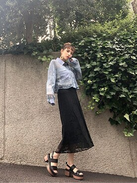 「CECIL McBEE（セシルマクビー）のアイテム（サンダル）」を使った、cecilmcbee_staffさん（レディース・167cm）の夏コーディネート