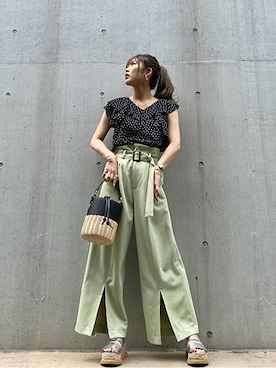 「CECIL McBEE（セシルマクビー）のアイテム（パンツ）」を使った、cecilmcbee_staffさん（レディース・155cm）の夏コーディネート