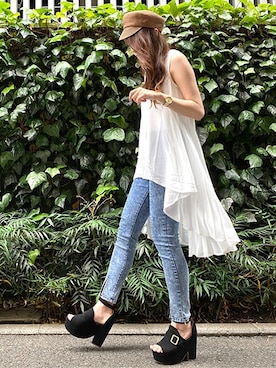 「CECIL McBEE（セシルマクビー）のアイテム（パンツ）」を使った、cecilmcbee_staffさん（レディース・165cm）の夏コーディネート