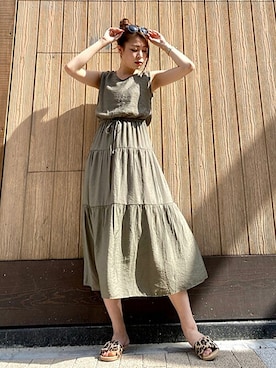「CECIL McBEE（セシルマクビー）のアイテム（サンダル）」を使った、cecilmcbee_staffさん（レディース・165cm）の夏コーディネート