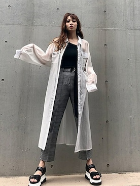 「CECIL McBEE（セシルマクビー）のアイテム（パンツ）」を使った、cecilmcbee_staffさん（レディース・167cm）の夏コーディネート