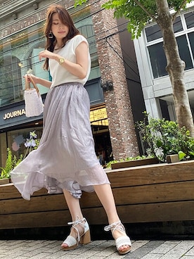 「CECIL McBEE（セシルマクビー）のアイテム（サンダル）」を使った、cecilmcbee_staffさん（レディース・165cm）の夏コーディネート