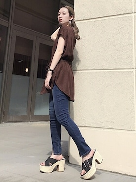 「CECIL McBEE（セシルマクビー）のアイテム（パンツ）」を使った、cecilmcbee_staffさん（レディース・157cm）の夏コーディネート