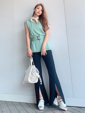 「CECIL McBEE（セシルマクビー）のアイテム（パンツ）」を使った、cecilmcbee_staffさん（レディース・154cm）の夏コーディネート