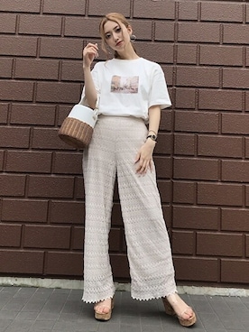 「CECIL McBEE（セシルマクビー）のアイテム（パンツ）」を使った、cecilmcbee_staffさん（レディース・157cm）の夏コーディネート