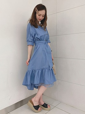 「CECIL McBEE（セシルマクビー）のアイテム（ワンピース/ドレス）」を使った、cecilmcbee_staffさん（レディース・164cm）の夏コーディネート