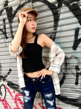 「CECIL McBEE（セシルマクビー）のアイテム（帽子）」を使った、cecilmcbee_staffさん（レディース・165cm）の夏コーディネート