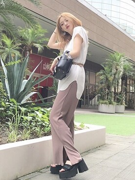 「CECIL McBEE（セシルマクビー）のアイテム（パンツ）」を使った、cecilmcbee_staffさん（レディース・157cm）の夏コーディネート