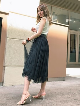 「CECIL McBEE（セシルマクビー）のアイテム（トップス）」を使った、cecilmcbee_staffさん（レディース・156cm）の夏コーディネート