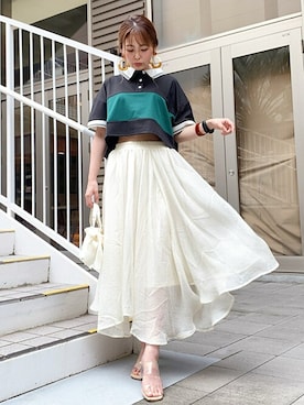 「CECIL McBEE（セシルマクビー）のアイテム（トップス）」を使った、cecilmcbee_staffさん（レディース・156cm）の夏コーディネート