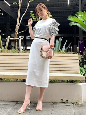 「CECIL McBEE（セシルマクビー）のアイテム（トップス）」を使った、cecilmcbee_staffさん（レディース・156cm）の夏コーディネート