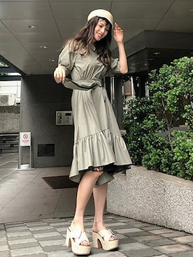 「CECIL McBEE（セシルマクビー）のアイテム（ワンピース/ドレス）」を使った、cecilmcbee_staffさん（レディース・167cm）の夏コーディネート