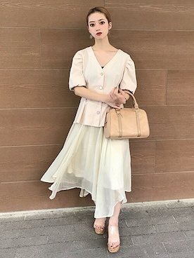 「CECIL McBEE（セシルマクビー）のアイテム（スカート）」を使った、cecilmcbee_staffさん（レディース・157cm）の夏コーディネート