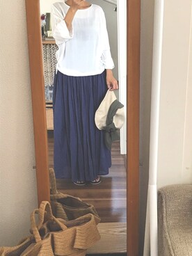 「Arnold Palmer（アーノルドパーマー）のアイテム（ビーチサンダル）」を使った、Ms          mfha3t2mさん（レディース・160cm）の夏コーディネート