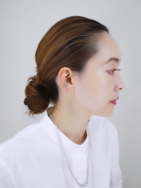 「アイテム（イヤーカフ）」を使った、ISOLATION JEWELRYさん（レディース・159cm）の冬コーディネート