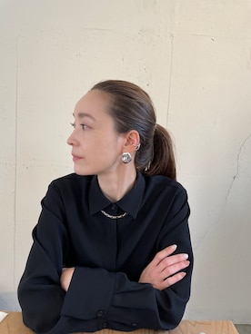 「アイテム（イヤーカフ）」を使った、ISOLATION JEWELRYさん（レディース・159cm）の冬コーディネート