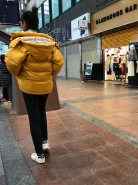 「AIGLE（エーグル）のアイテム（ジャケット/アウター）」を使った、yunさん（レディース・163cm）の冬コーディネート