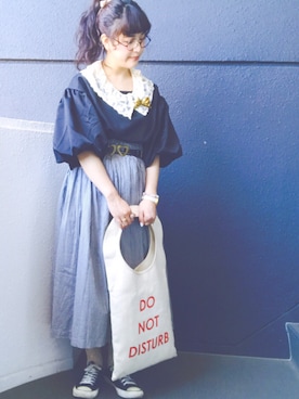 「バルーンスリーブ」｜さっきー✰さん（レディース・159cm）の夏コーディネート