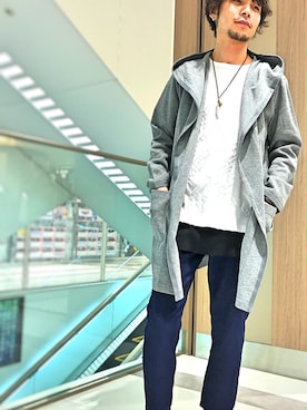 「ロングカーディガン」｜織田 将太さん（メンズ・170cm）の春コーディネート