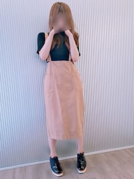 「アイテム（ジャンパースカート）」を使った、Kさん（レディース・154cm）の秋コーディネート