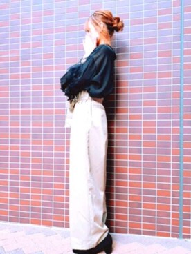 「アイテム（チノパンツ）」を使った、Kさん（レディース・154cm）の夏コーディネート