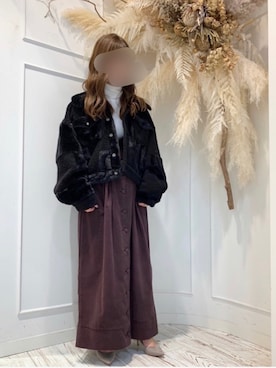 「LA BELLE ETUDE（ラベルエチュード）のアイテム（その他アウター）」を使った、めるてぃさん（レディース・153cm）の秋コーディネート